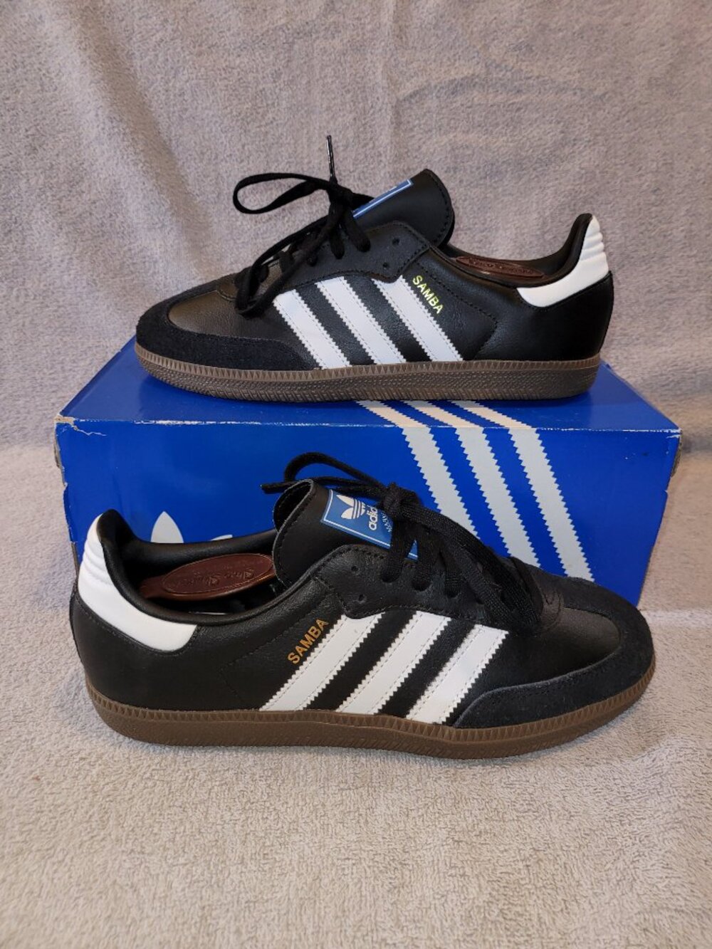 Adidas Samba OG J Sneakers IE3676 Core Black/Cloud White/Gum Big Kid's Size 7